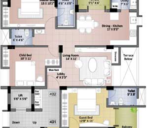 Vishwa Vastu - Fourth Floor Plan